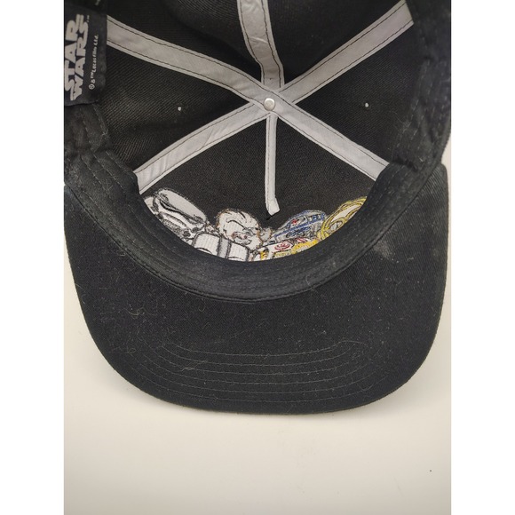 Star Wars Characters Embroidered Black Flat Brim Snapback Hat One Size - Picture 5 of 6